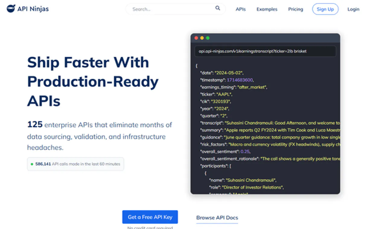 API Ninjas Nutrition