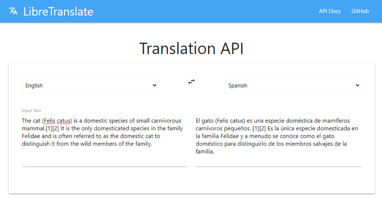 LibreTranslate API