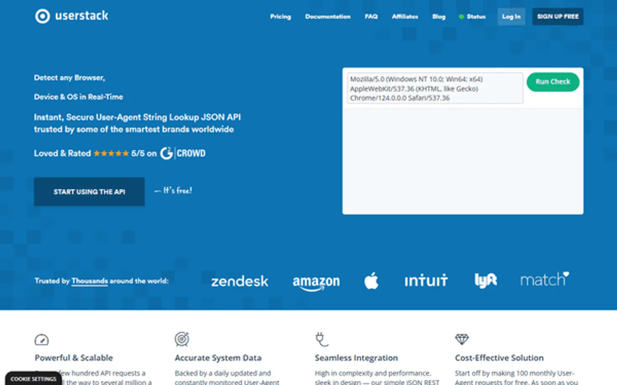 UserStack User-Agent Lookup